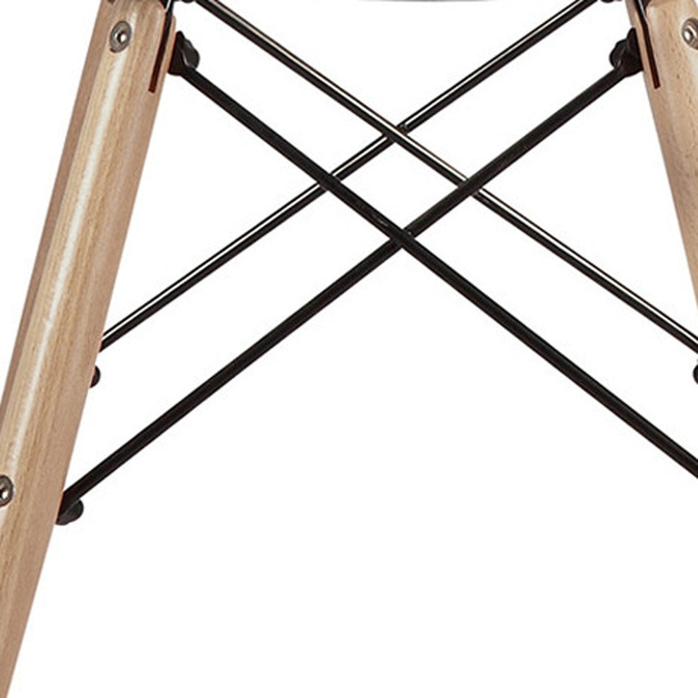 Clear And Natural Heavy Duty Plastic And Wood Dining Side Chair By Homeroots | Dining Chairs | Modishstore - 6