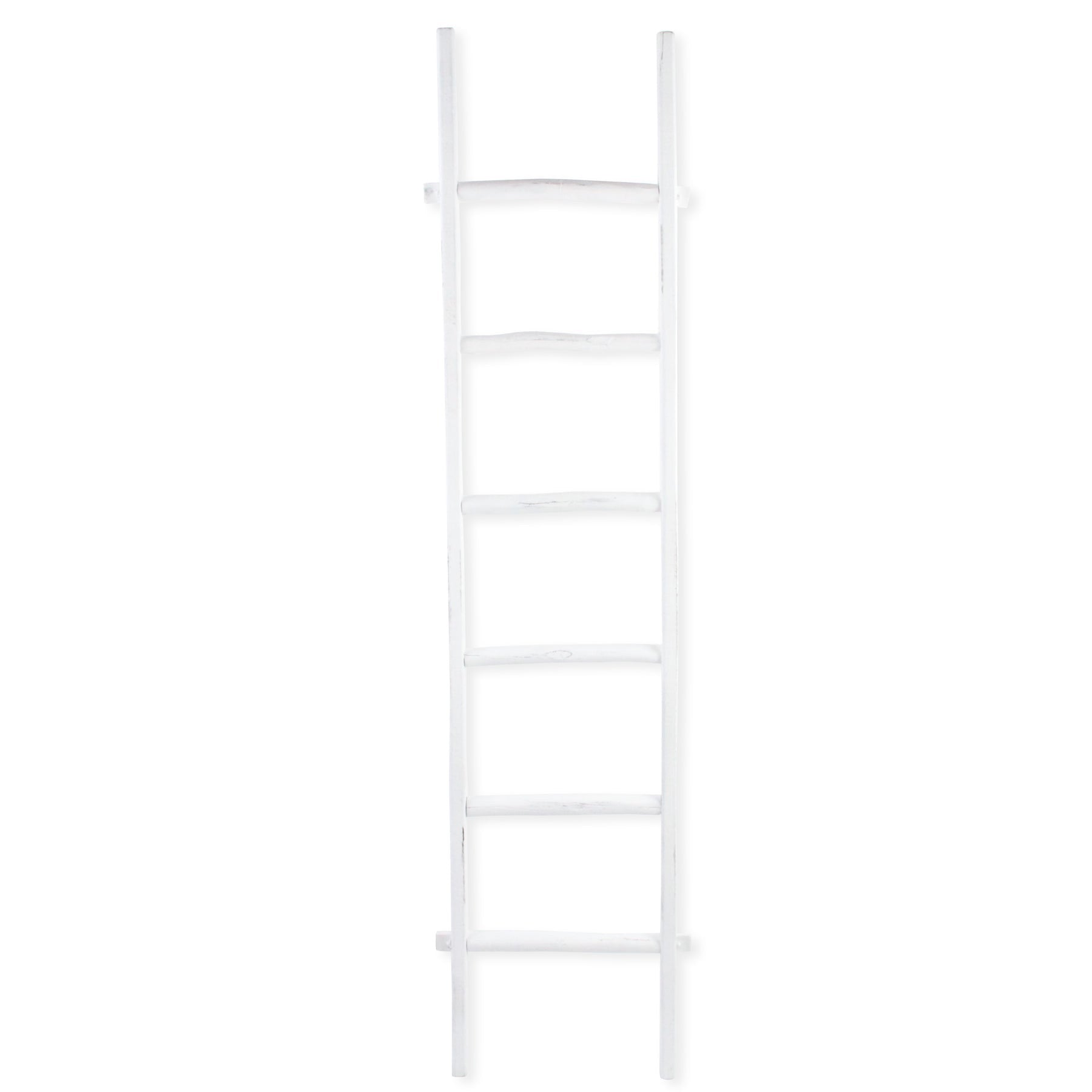 White Six Step Solid Wood Decorative Ladder By Homeroots | Wall Decor | Modishstore - 8