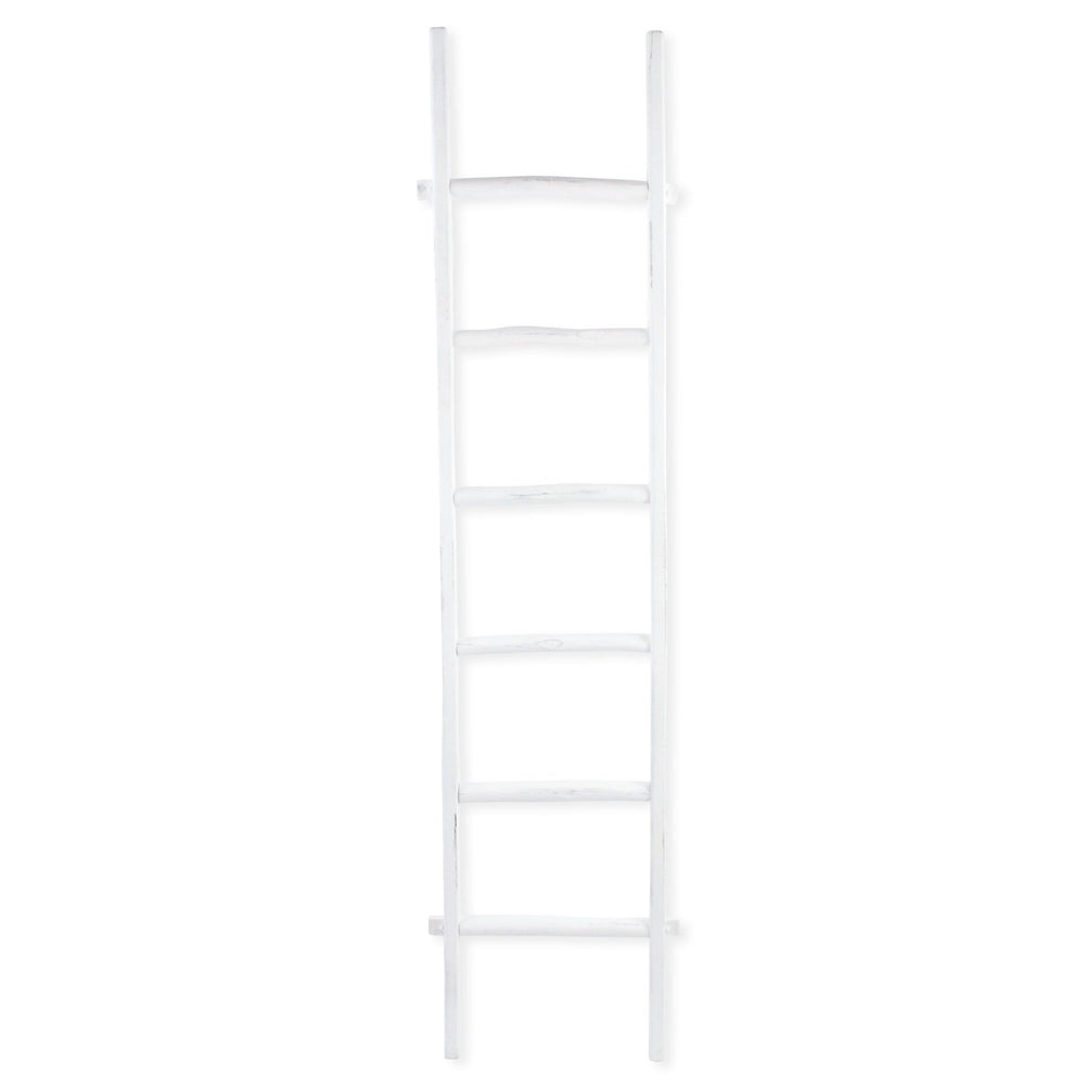 White Six Step Solid Wood Decorative Ladder By Homeroots | Wall Decor | Modishstore - 8
