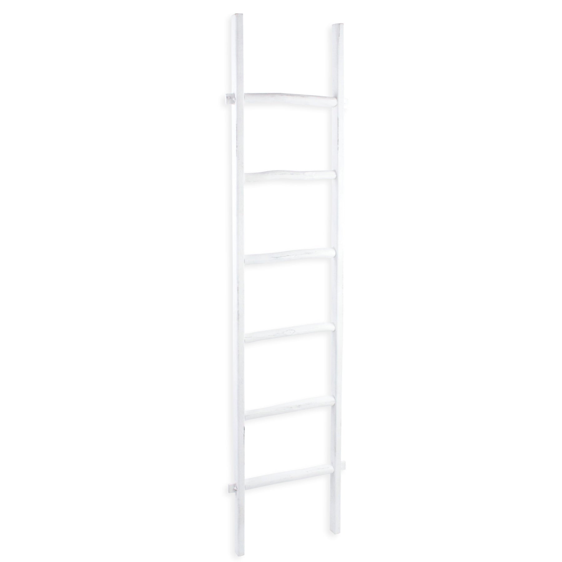 White Six Step Solid Wood Decorative Ladder By Homeroots | Wall Decor | Modishstore - 2