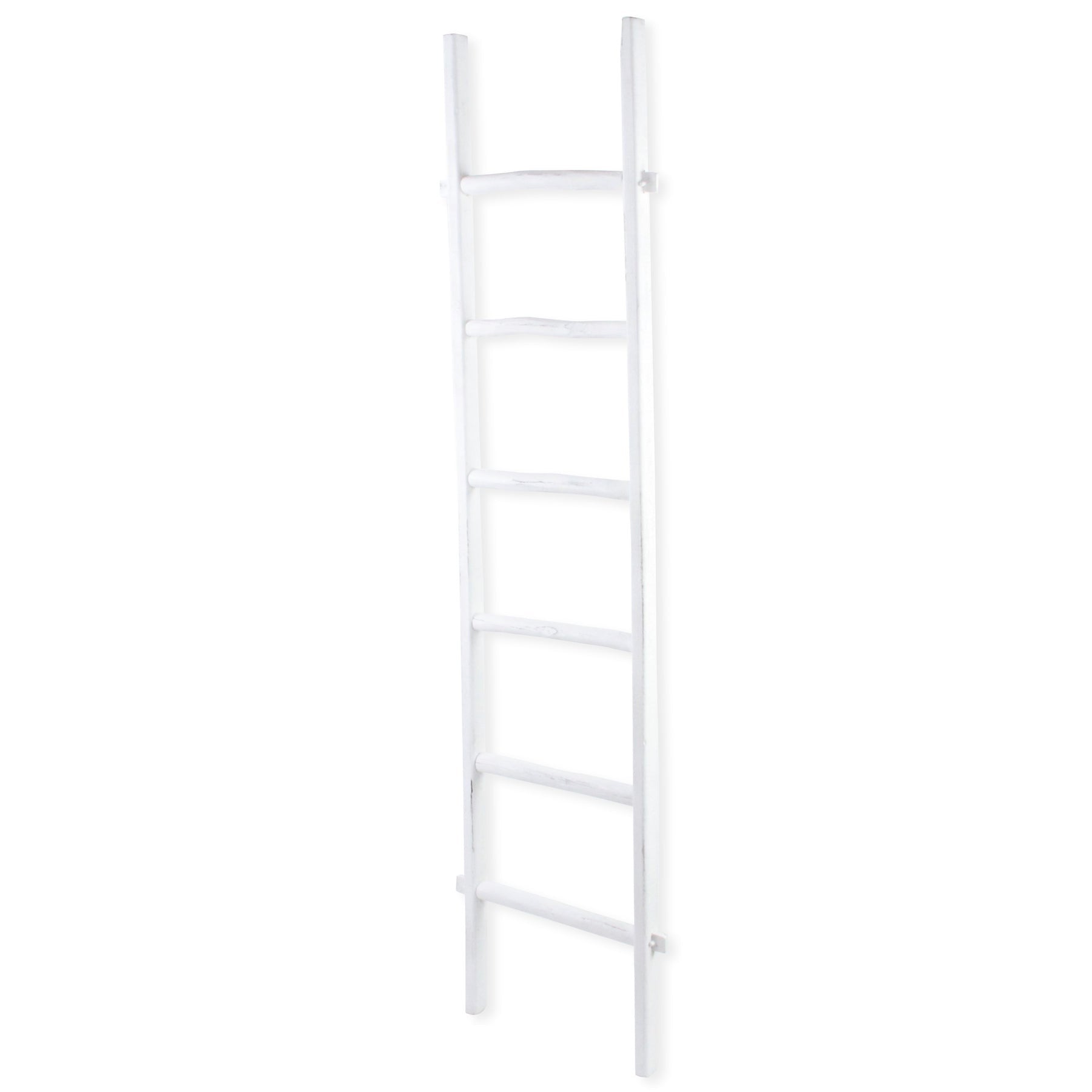 White Six Step Solid Wood Decorative Ladder By Homeroots | Wall Decor | Modishstore - 3