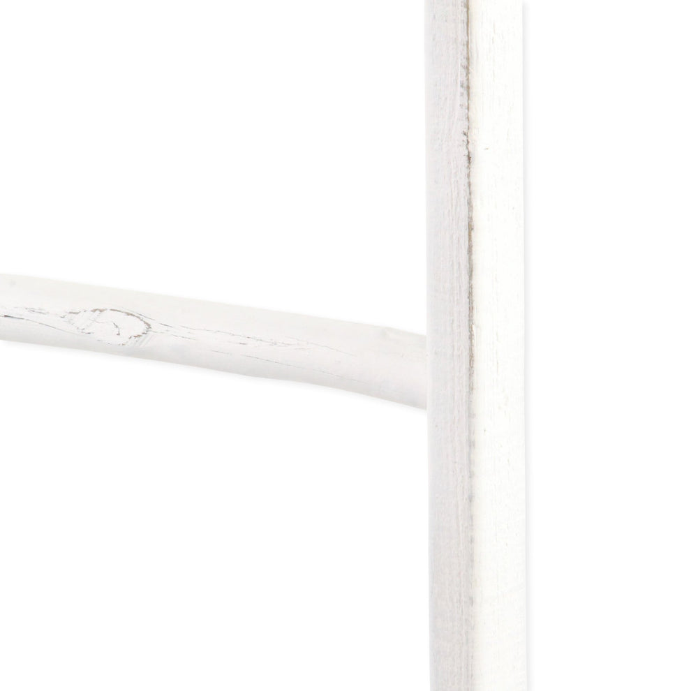 White Six Step Solid Wood Decorative Ladder By Homeroots | Wall Decor | Modishstore - 5
