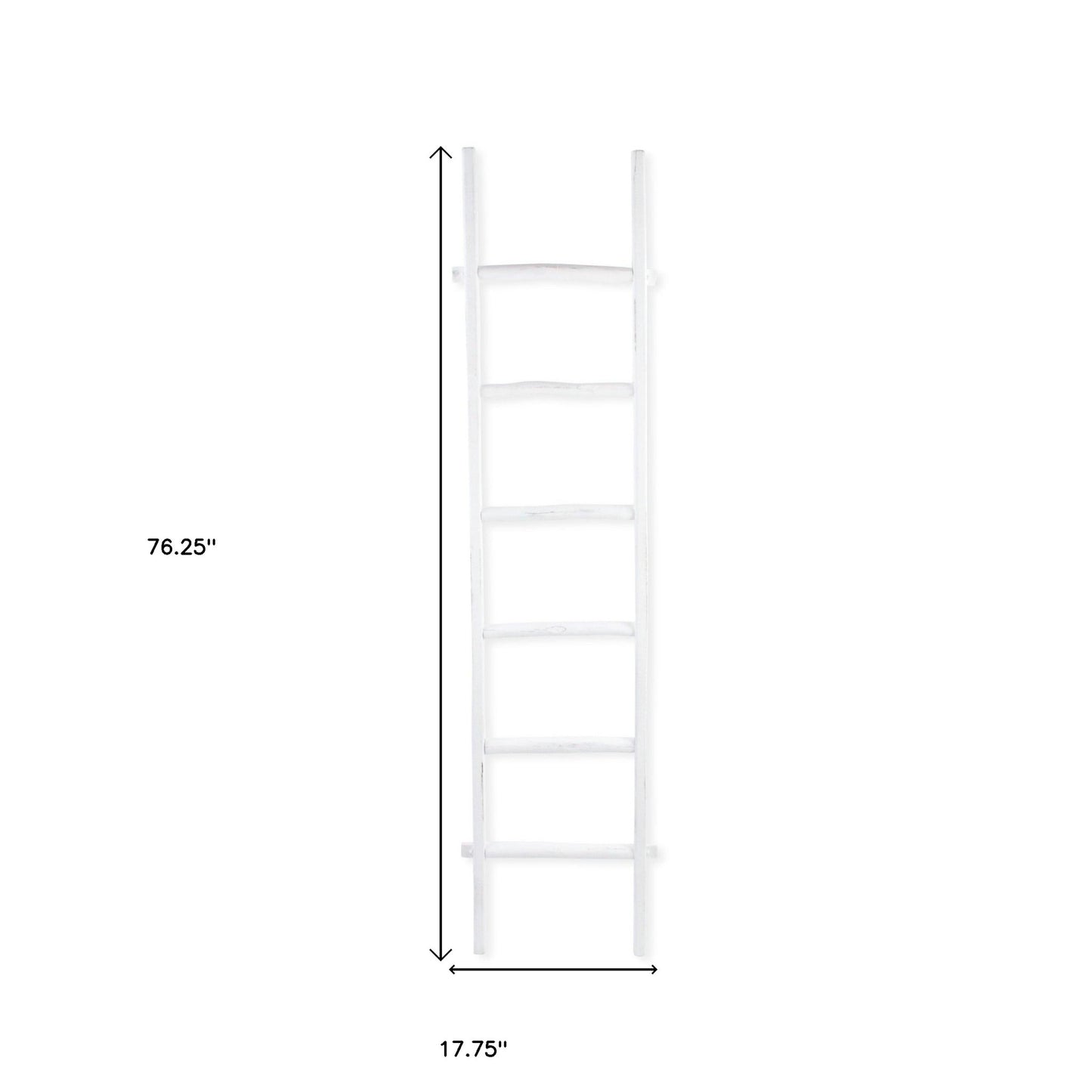 White Six Step Solid Wood Decorative Ladder By Homeroots | Wall Decor | Modishstore - 6