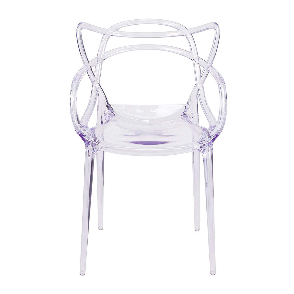 Clear Acrylic Open Back Dining Arm Chair By Homeroots | Dining Chairs | Modishstore - 5