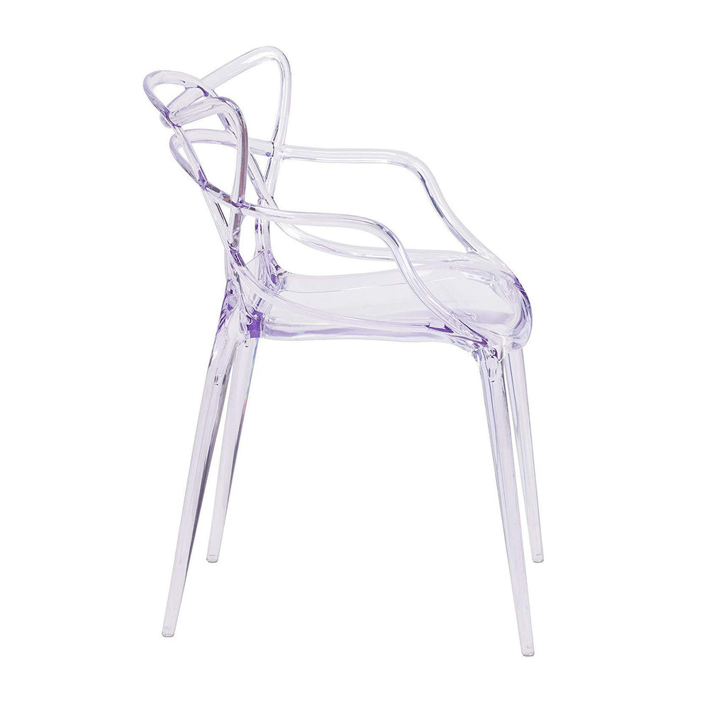 Clear Acrylic Open Back Dining Arm Chair By Homeroots | Dining Chairs | Modishstore - 3