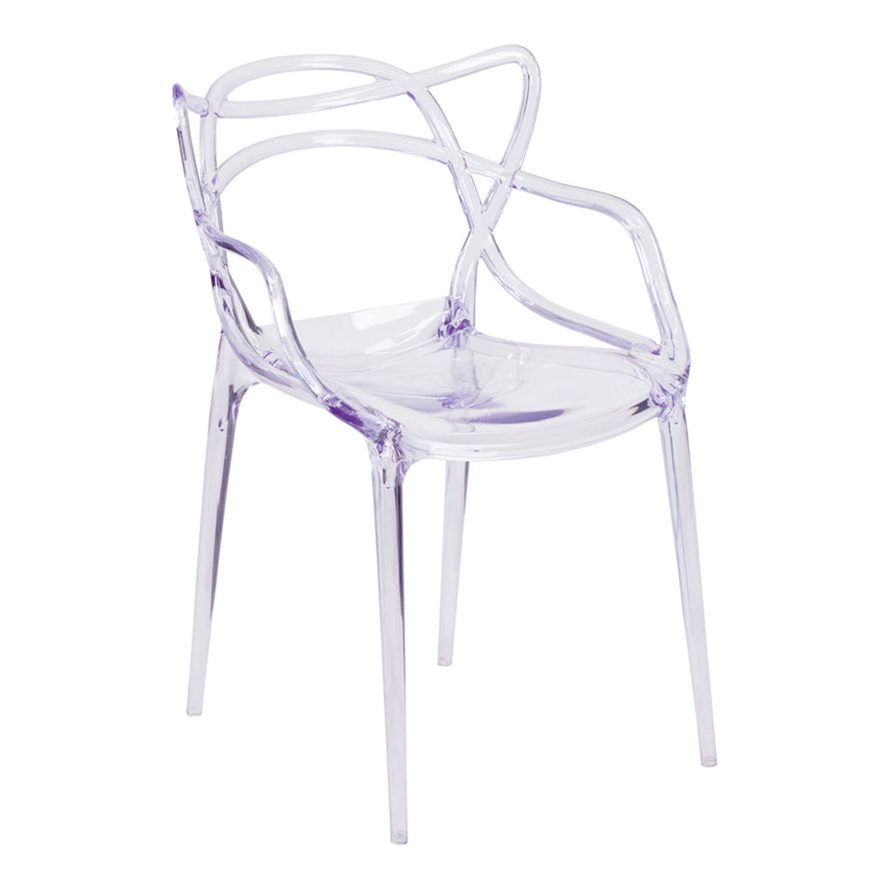 Clear Acrylic Open Back Dining Arm Chair By Homeroots | Dining Chairs | Modishstore - 6