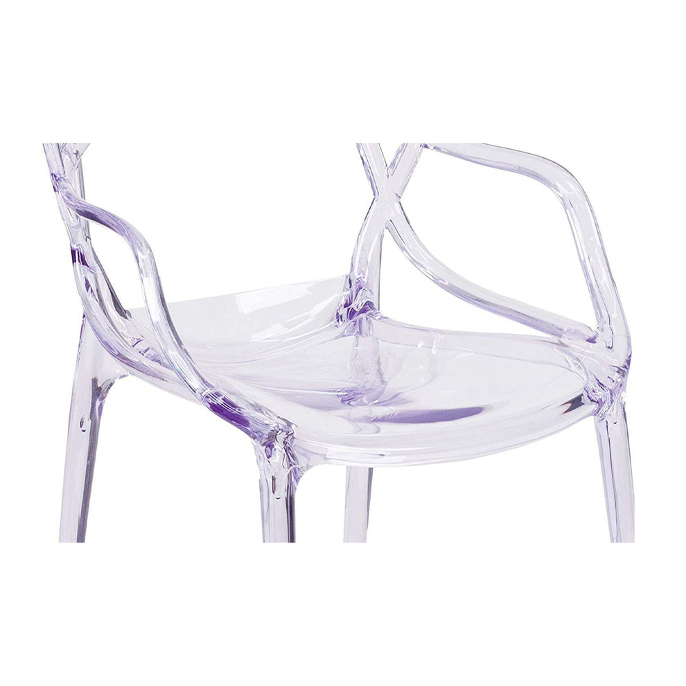 Clear Acrylic Open Back Dining Arm Chair By Homeroots | Dining Chairs | Modishstore - 2