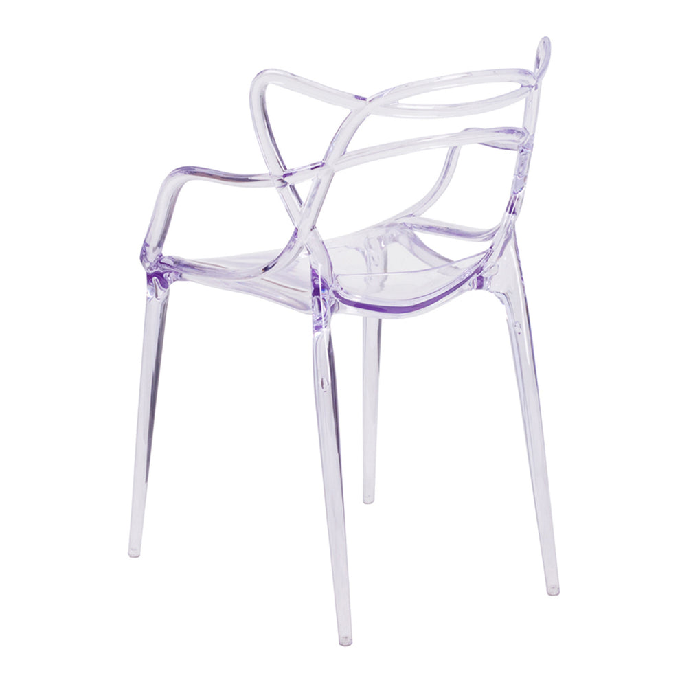 Clear Acrylic Open Back Dining Arm Chair By Homeroots | Dining Chairs | Modishstore - 4
