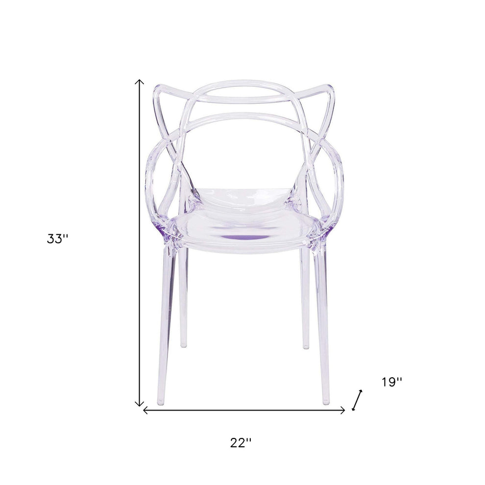 Clear Acrylic Open Back Dining Arm Chair By Homeroots | Dining Chairs | Modishstore - 7