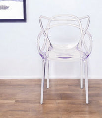 Clear Acrylic Open Back Dining Arm Chair By Homeroots