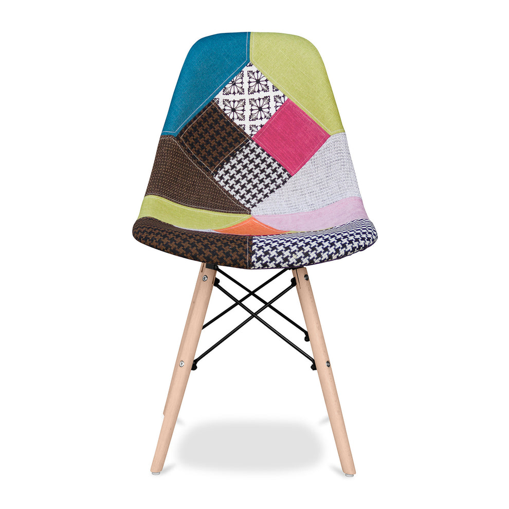 Brown Green and Pink And Natural Upholstered Fabric Dining Side Chair By Homeroots | Dining Chairs | Modishstore - 6