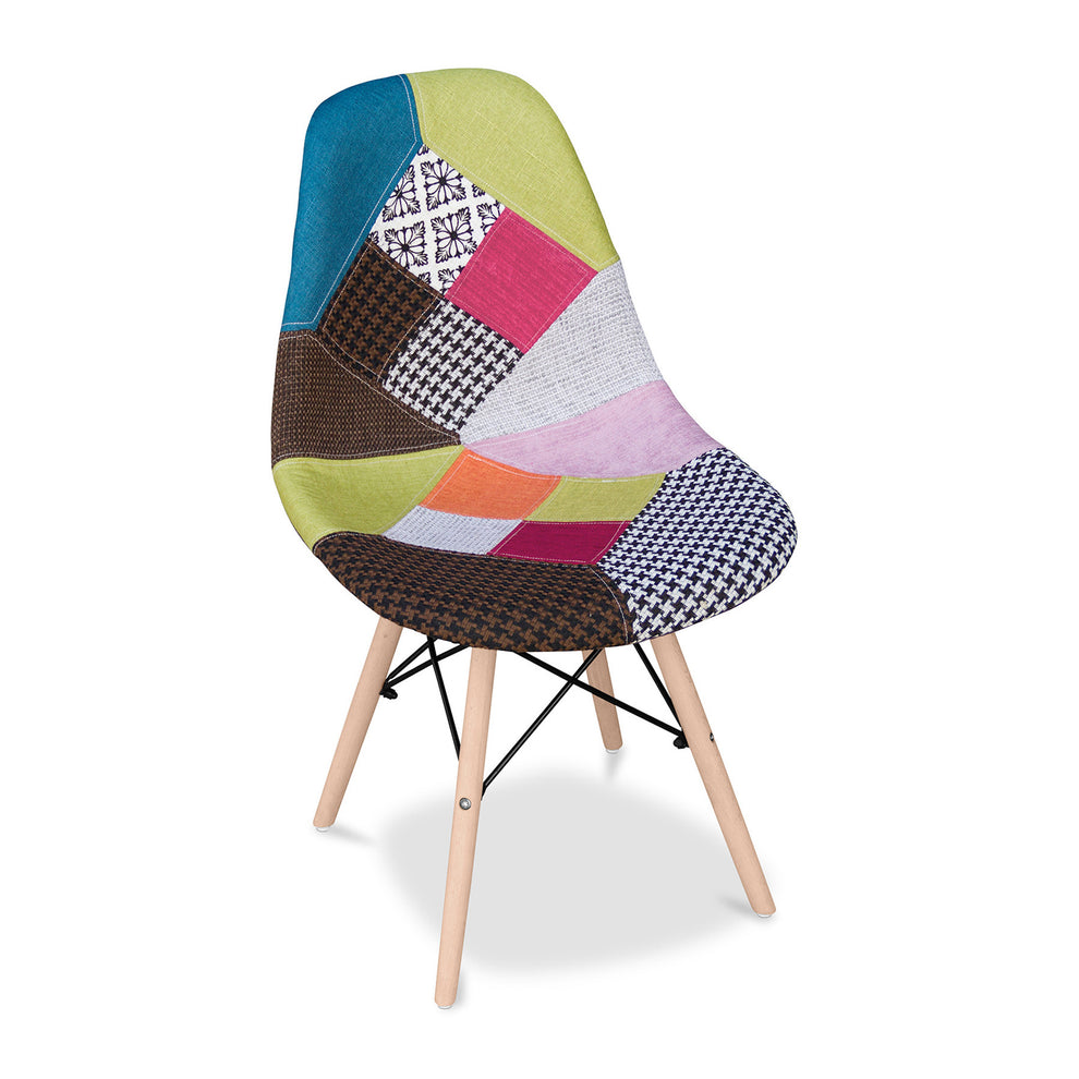 Brown Green and Pink And Natural Upholstered Fabric Dining Side Chair By Homeroots | Dining Chairs | Modishstore - 7