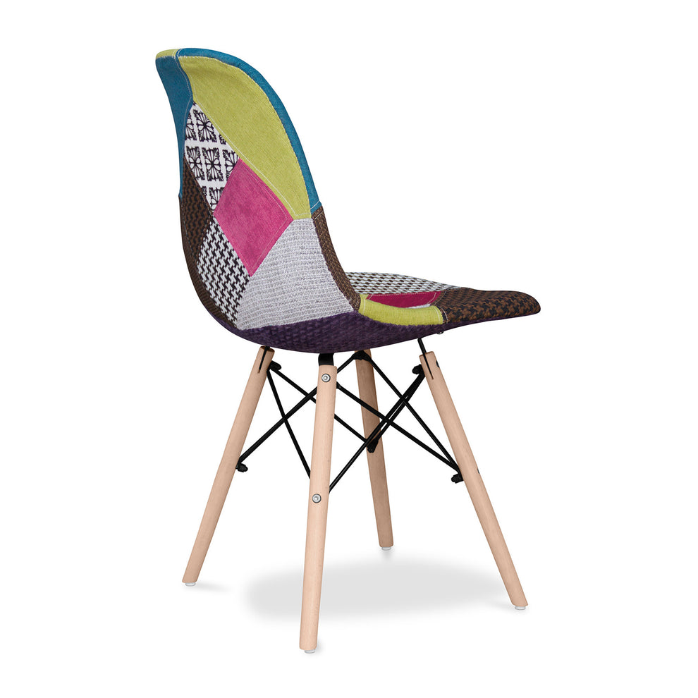 Brown Green and Pink And Natural Upholstered Fabric Dining Side Chair By Homeroots | Dining Chairs | Modishstore - 5