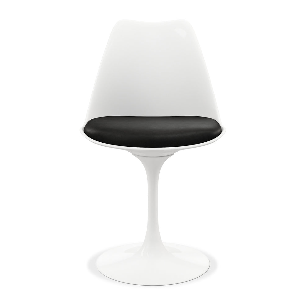Black And White Upholstered Faux Leather Dining Side Chair By Homeroots | Dining Chairs | Modishstore - 6