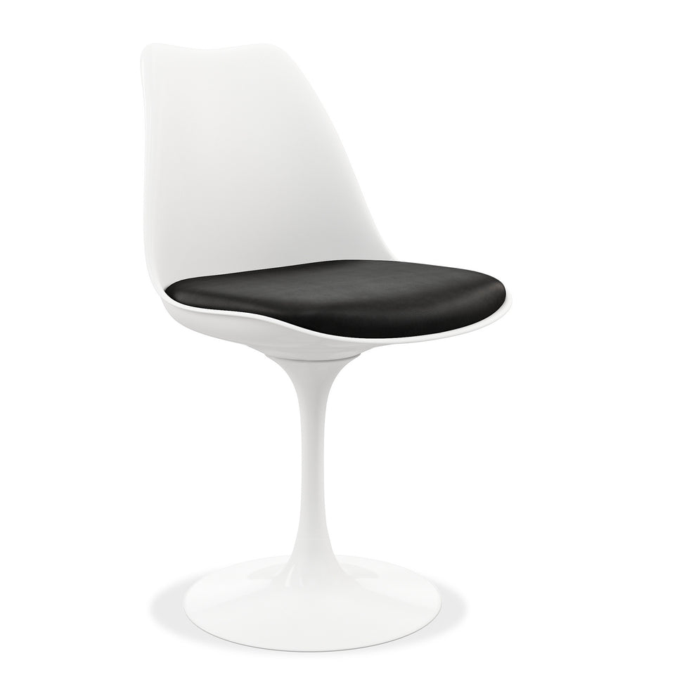 Black And White Upholstered Faux Leather Dining Side Chair By Homeroots | Dining Chairs | Modishstore - 5