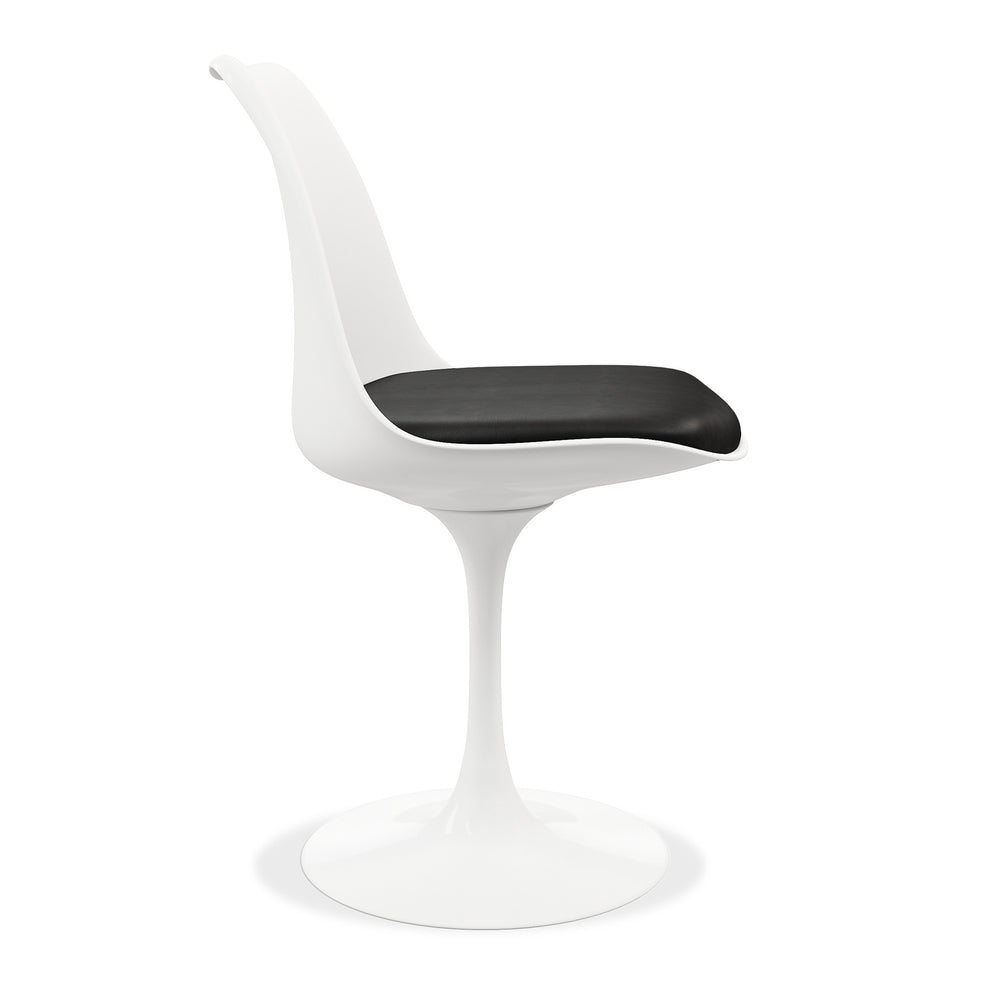 Black And White Upholstered Faux Leather Dining Side Chair By Homeroots | Dining Chairs | Modishstore - 3