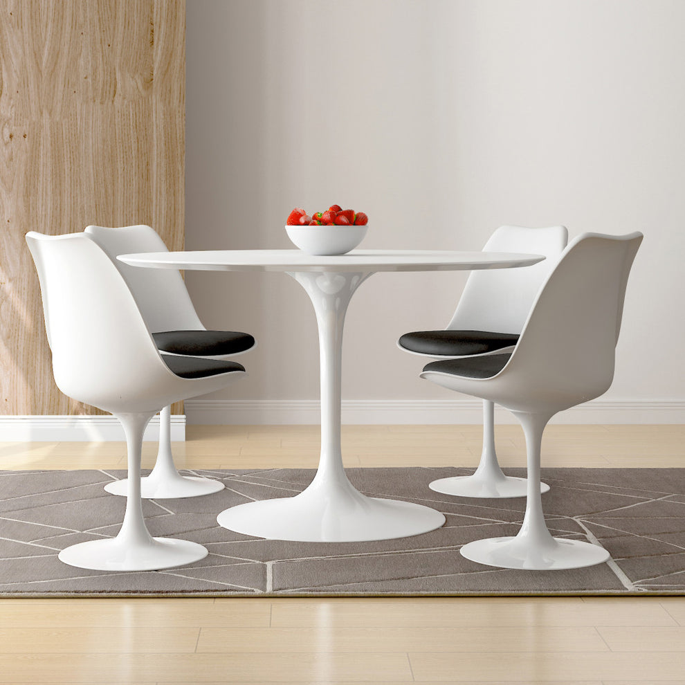 Black And White Upholstered Faux Leather Dining Side Chair By Homeroots | Dining Chairs | Modishstore - 2
