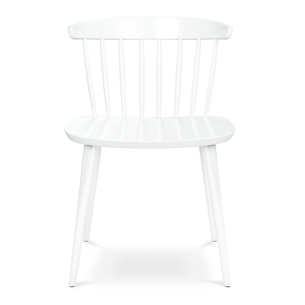 White Heavy Duty Plastic Slat Back Dining Side Chair By Homeroots | Dining Chairs | Modishstore - 8