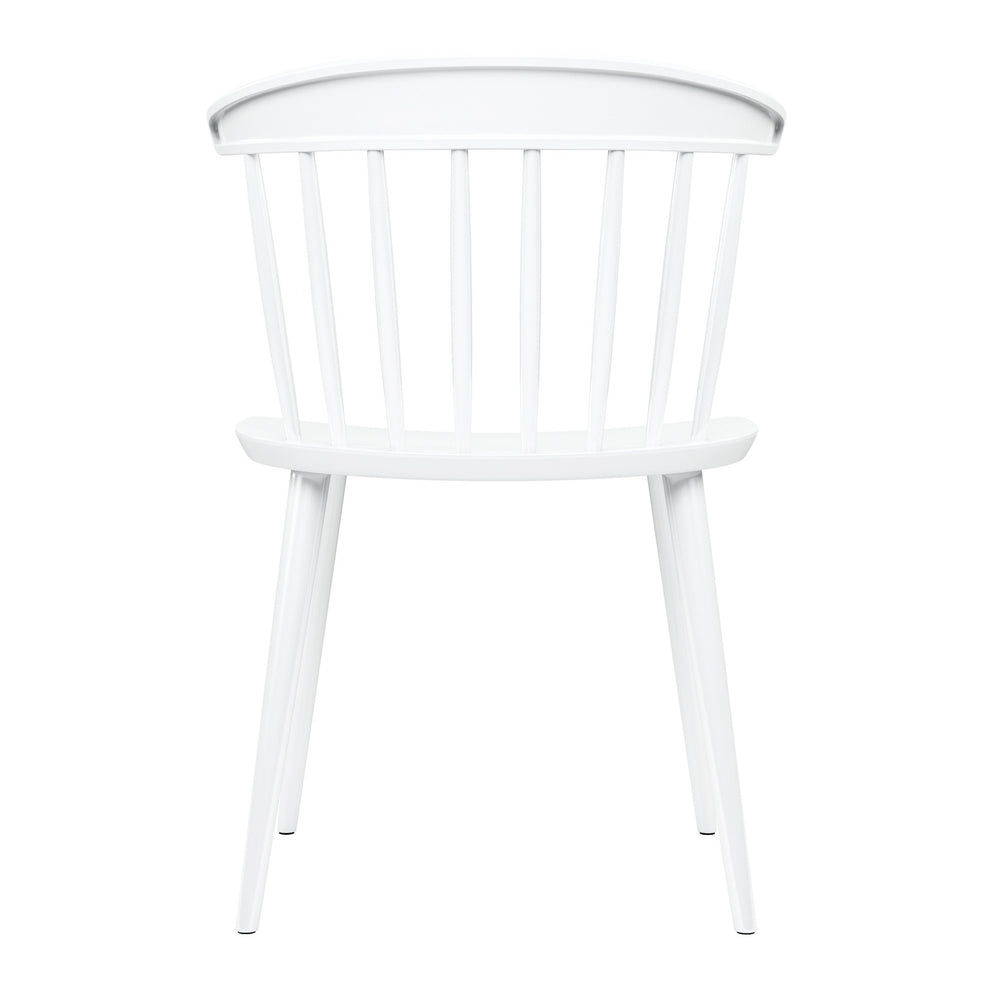 White Heavy Duty Plastic Slat Back Dining Side Chair By Homeroots | Dining Chairs | Modishstore - 4