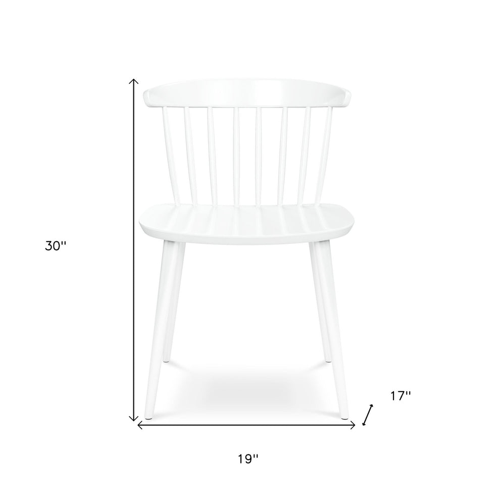 White Heavy Duty Plastic Slat Back Dining Side Chair By Homeroots | Dining Chairs | Modishstore - 6