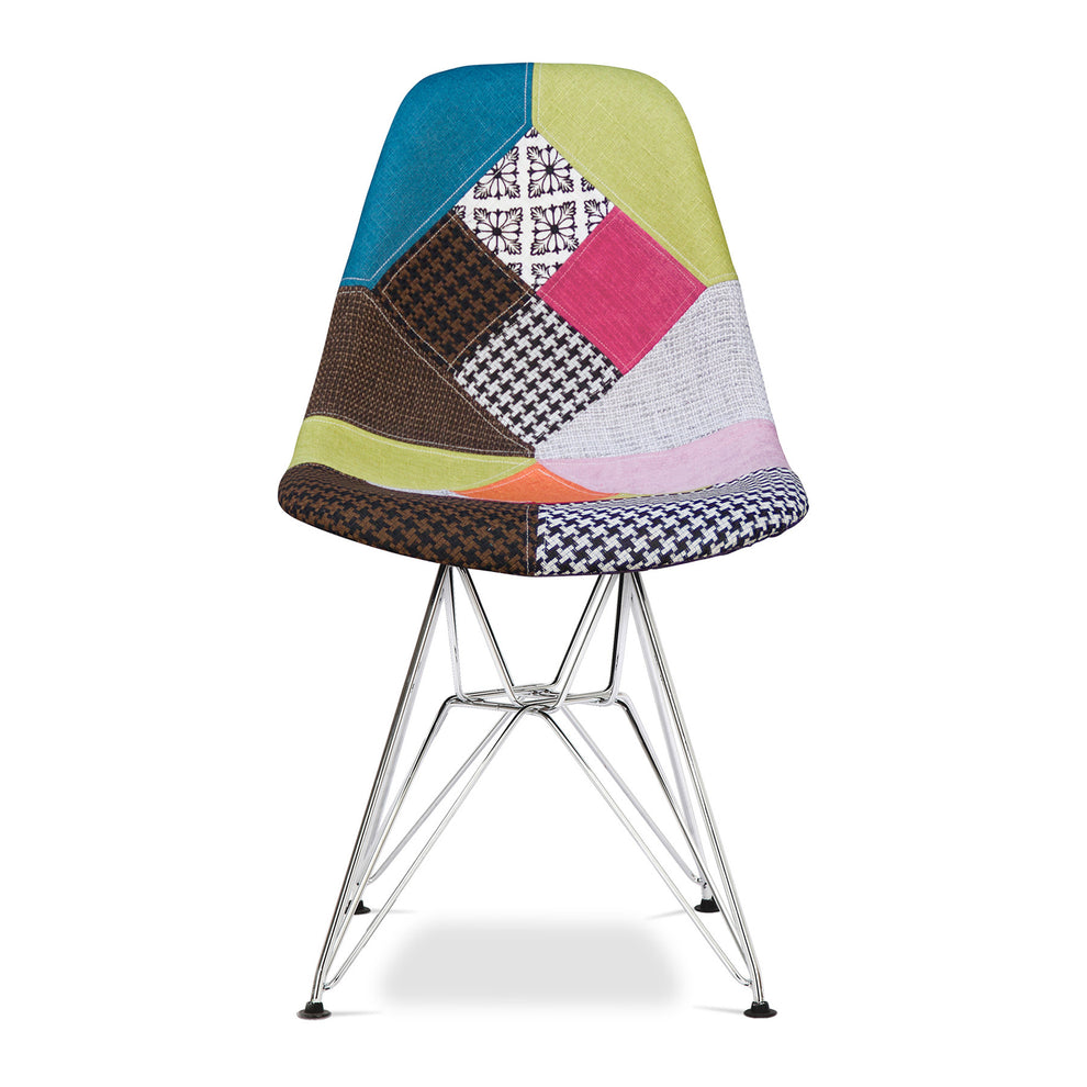 Brown Green and Pink And Silver Upholstered Fabric Dining Side Chair By Homeroots | Dining Chairs | Modishstore - 6