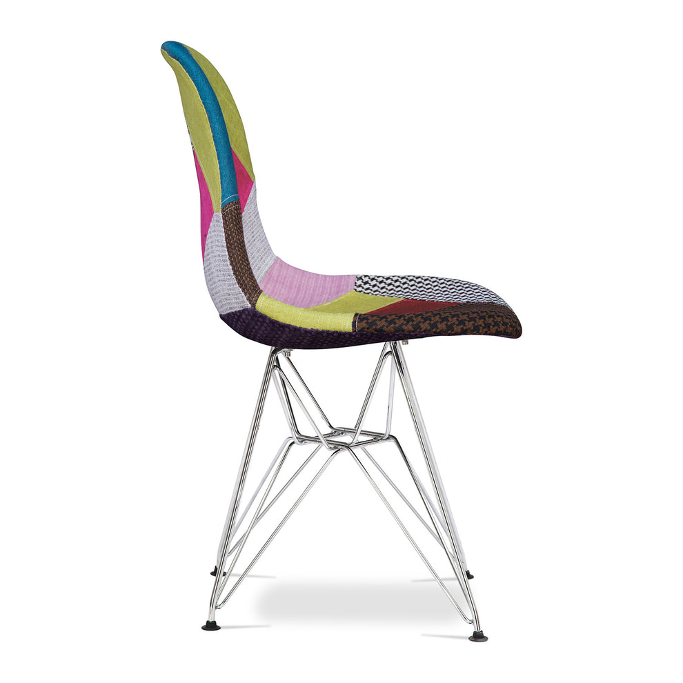Brown Green and Pink And Silver Upholstered Fabric Dining Side Chair By Homeroots | Dining Chairs | Modishstore - 3