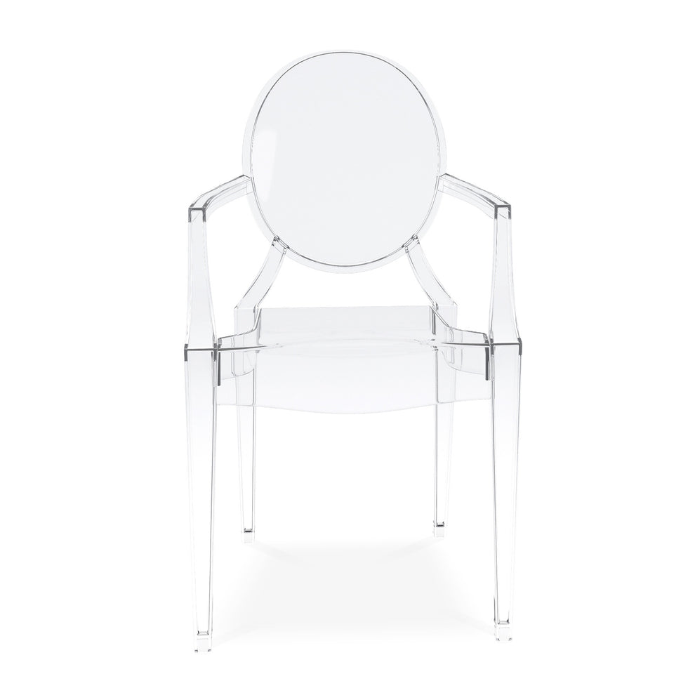 Clear Acrylic King Louis Back Dining Arm Chair By Homeroots | Dining Chairs | Modishstore - 6