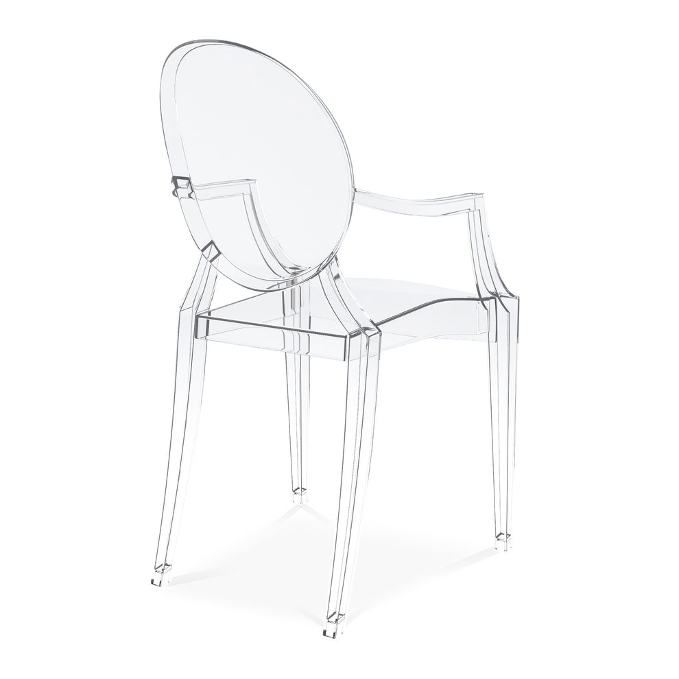 Clear Acrylic King Louis Back Dining Arm Chair By Homeroots | Dining Chairs | Modishstore - 4