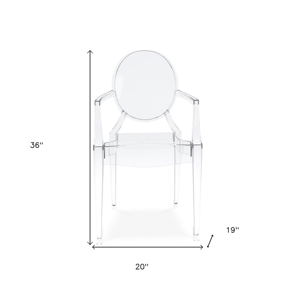 Clear Acrylic King Louis Back Dining Arm Chair By Homeroots | Dining Chairs | Modishstore - 7