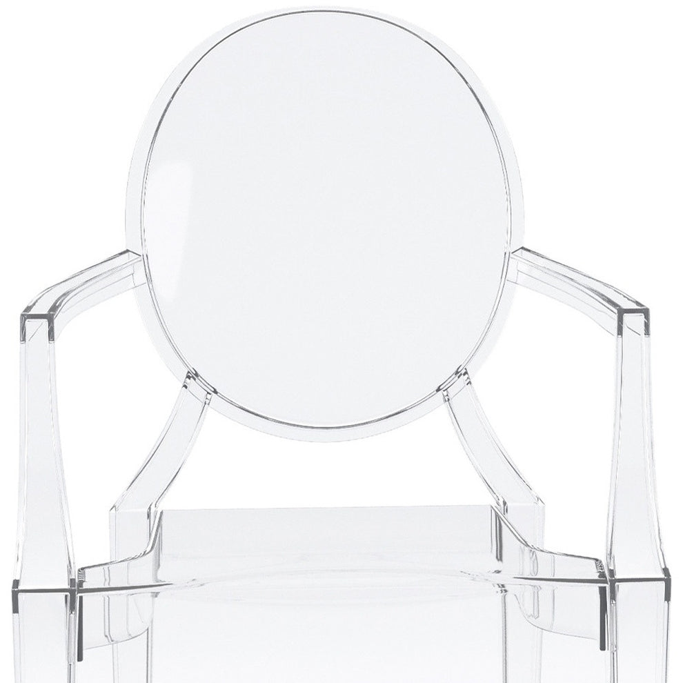 Clear Acrylic King Louis Back Dining Arm Chair By Homeroots | Dining Chairs | Modishstore - 5