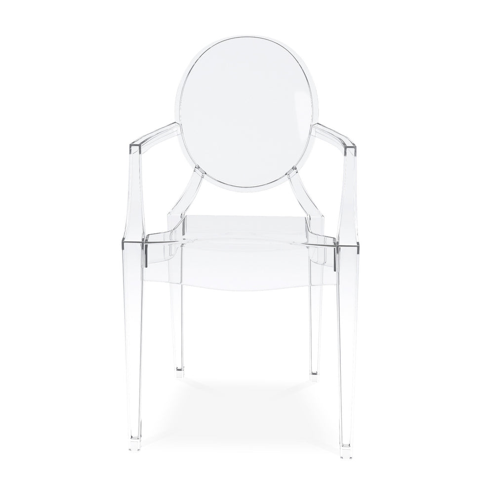 Clear Acrylic King Louis Back Dining Arm Chair By Homeroots | Dining Chairs | Modishstore - 8