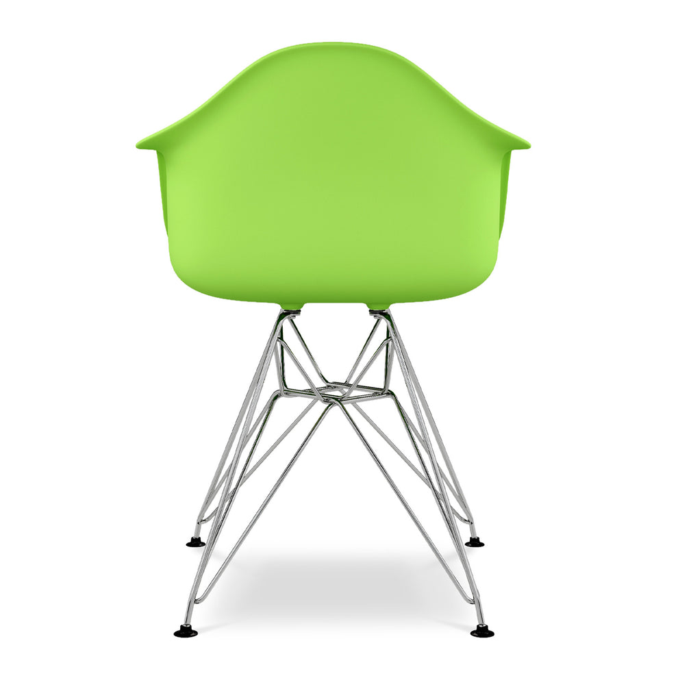 Green And Silver Heavy Duty Plastic Dining Arm Chair By Homeroots | Dining Chairs | Modishstore - 4