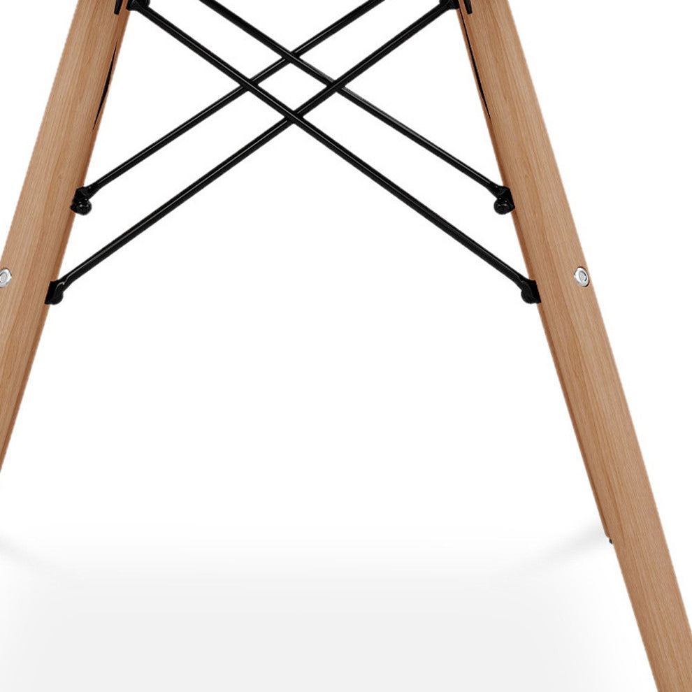 Green And Natural Heavy Duty Plastic And Solid Wood Dining Arm Chair By Homeroots | Dining Chairs | Modishstore - 5