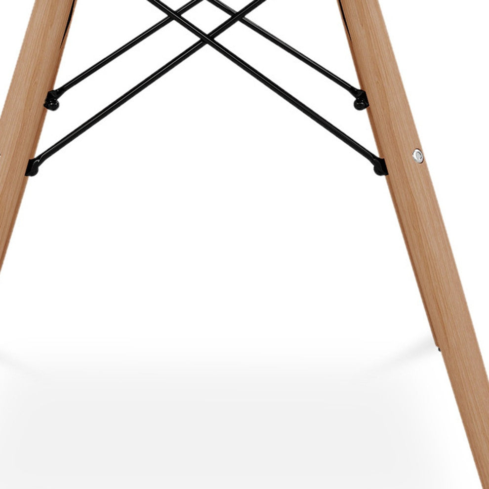 White And Natural Heavy Duty Plastic And Solid Wood Dining Arm Chair By Homeroots | Dining Chairs | Modishstore - 5