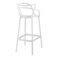 White Heavy Duty Plastic Bar Height Bar Chair By Homeroots | Bar Stools | Modishstore - 5