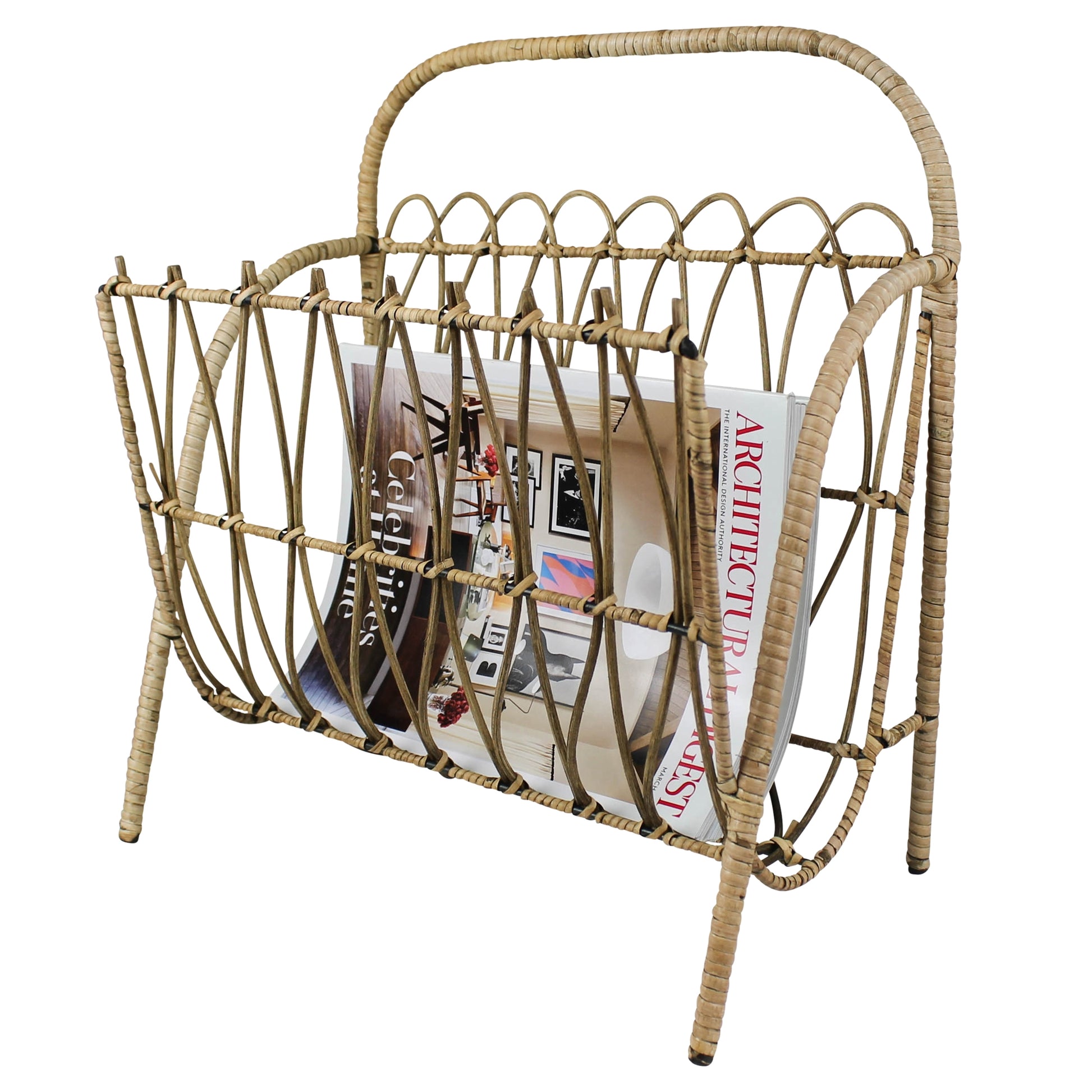 Cairo Magazine Holder, Rattan Set Of 4 By HomArt | Candle Holders | Modishstore - 1