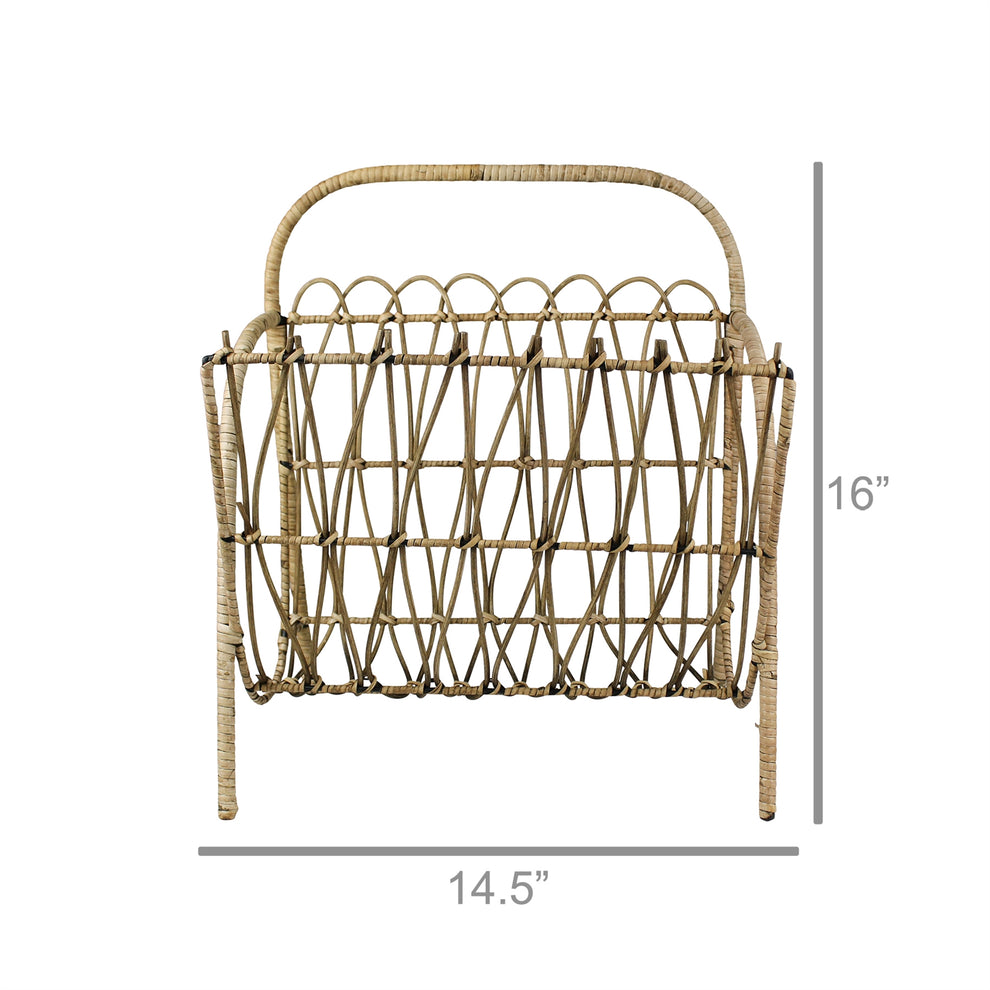 Cairo Magazine Holder, Rattan Set Of 4 By HomArt | Candle Holders | Modishstore - 4