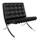Black and Silver Italian Leather Tufted Lounge Chair By Homeroots | Accent Chairs | Modishstore - 3