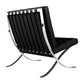 Black and Silver Italian Leather Tufted Lounge Chair By Homeroots | Accent Chairs | Modishstore - 4