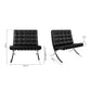 Black and Silver Italian Leather Tufted Lounge Chair By Homeroots | Accent Chairs | Modishstore - 8