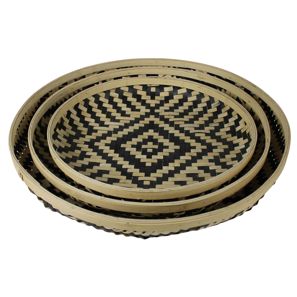 Acoma Trays, Rattan - Set of 6 By HomArt | Trays | Modishstore - 3