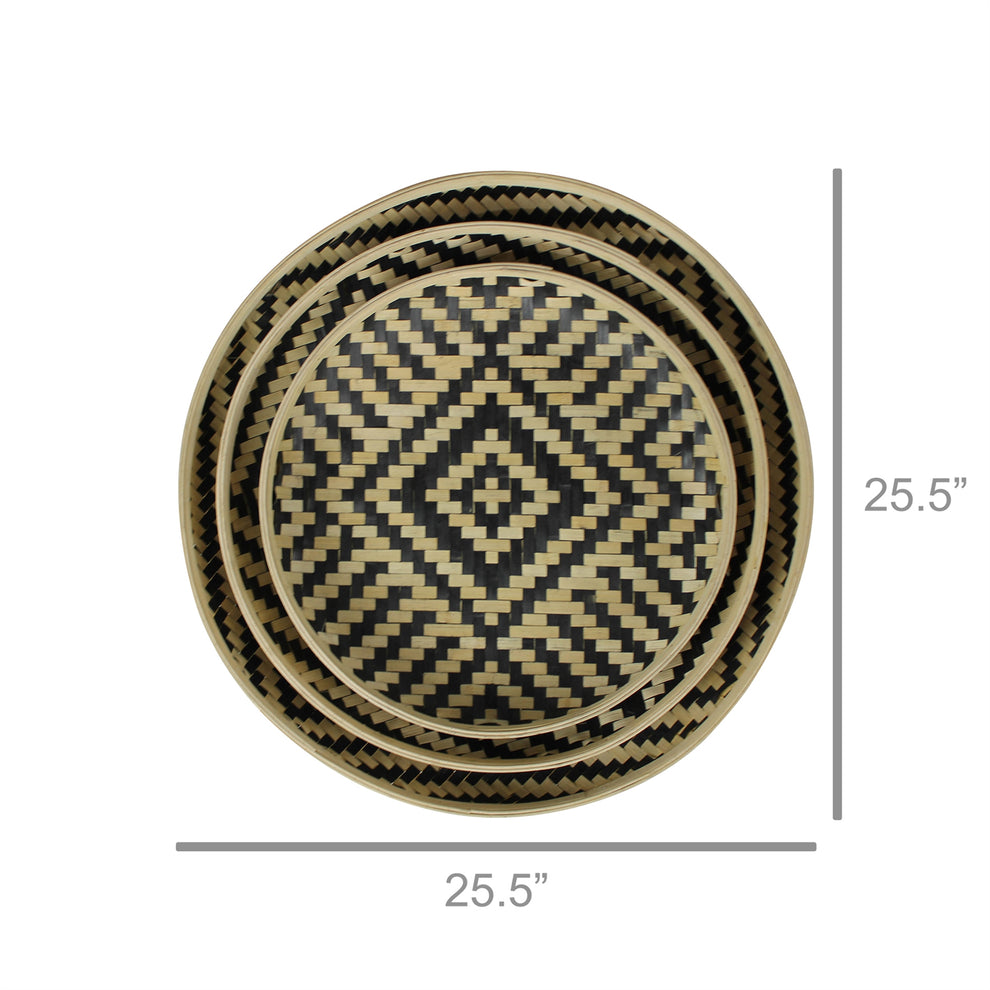 Acoma Trays, Rattan - Set of 6 By HomArt | Trays | Modishstore - 2