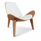 White and Brown Faux Leather Lounge Chair By Homeroots | Accent Chairs | Modishstore - 5