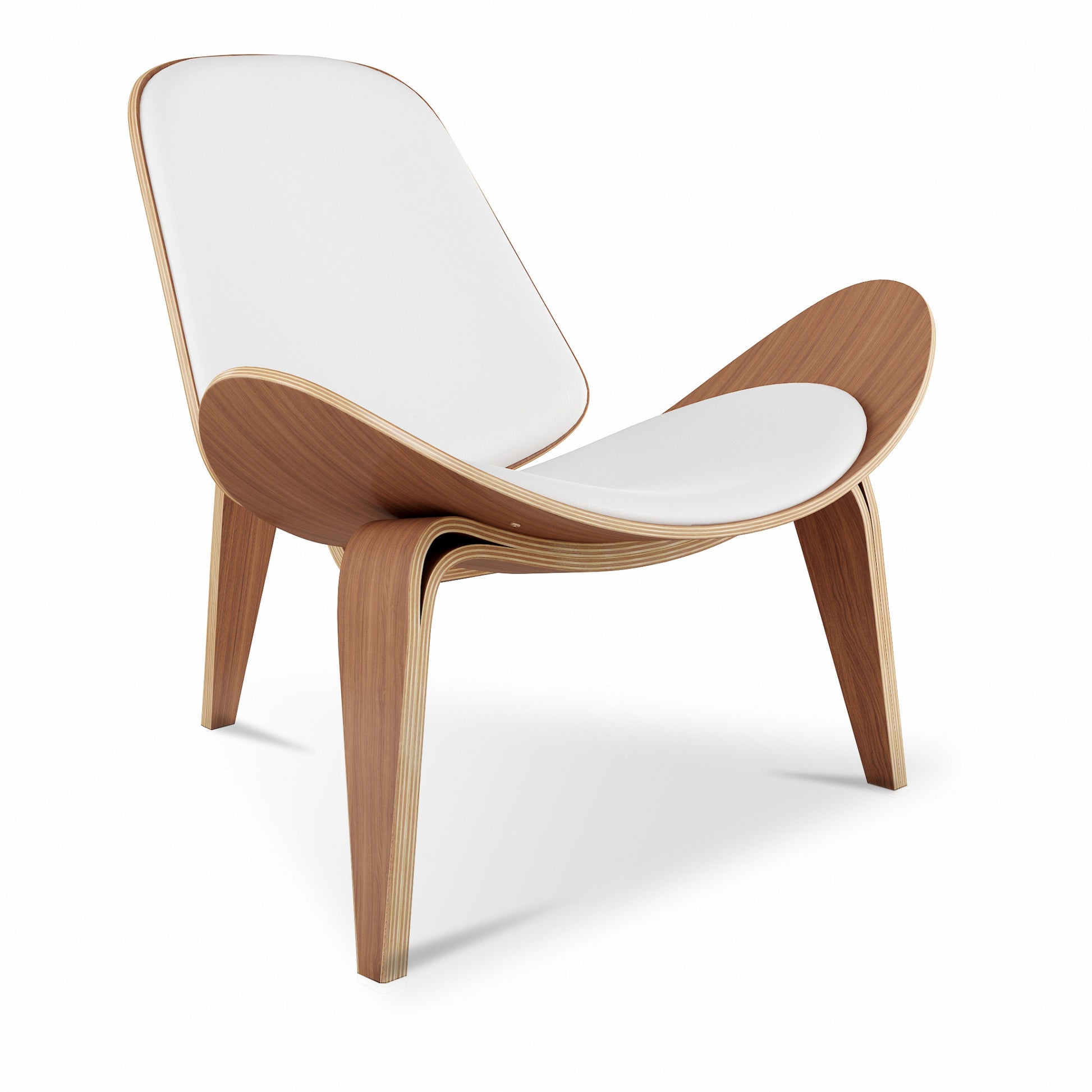 White and Brown Faux Leather Lounge Chair By Homeroots | Accent Chairs | Modishstore - 5