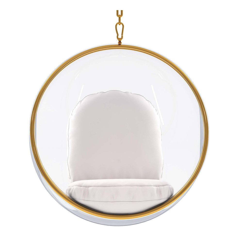 White Faux Leather Balloon Chair By Homeroots | Accent Chairs | Modishstore - 2