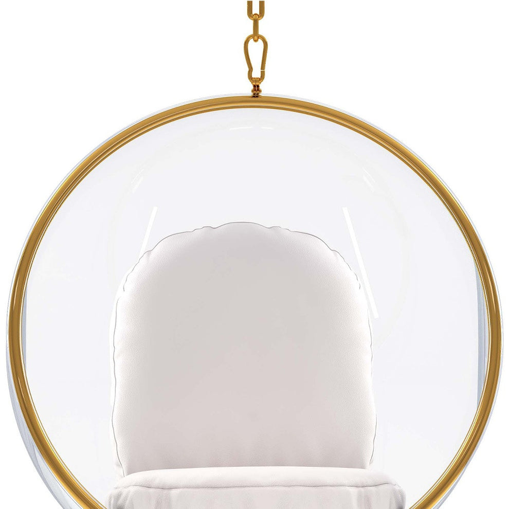 White Faux Leather Balloon Chair By Homeroots | Accent Chairs | Modishstore - 4