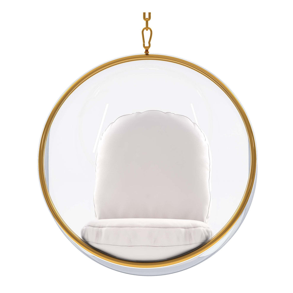 White Faux Leather Balloon Chair By Homeroots | Accent Chairs | Modishstore - 5
