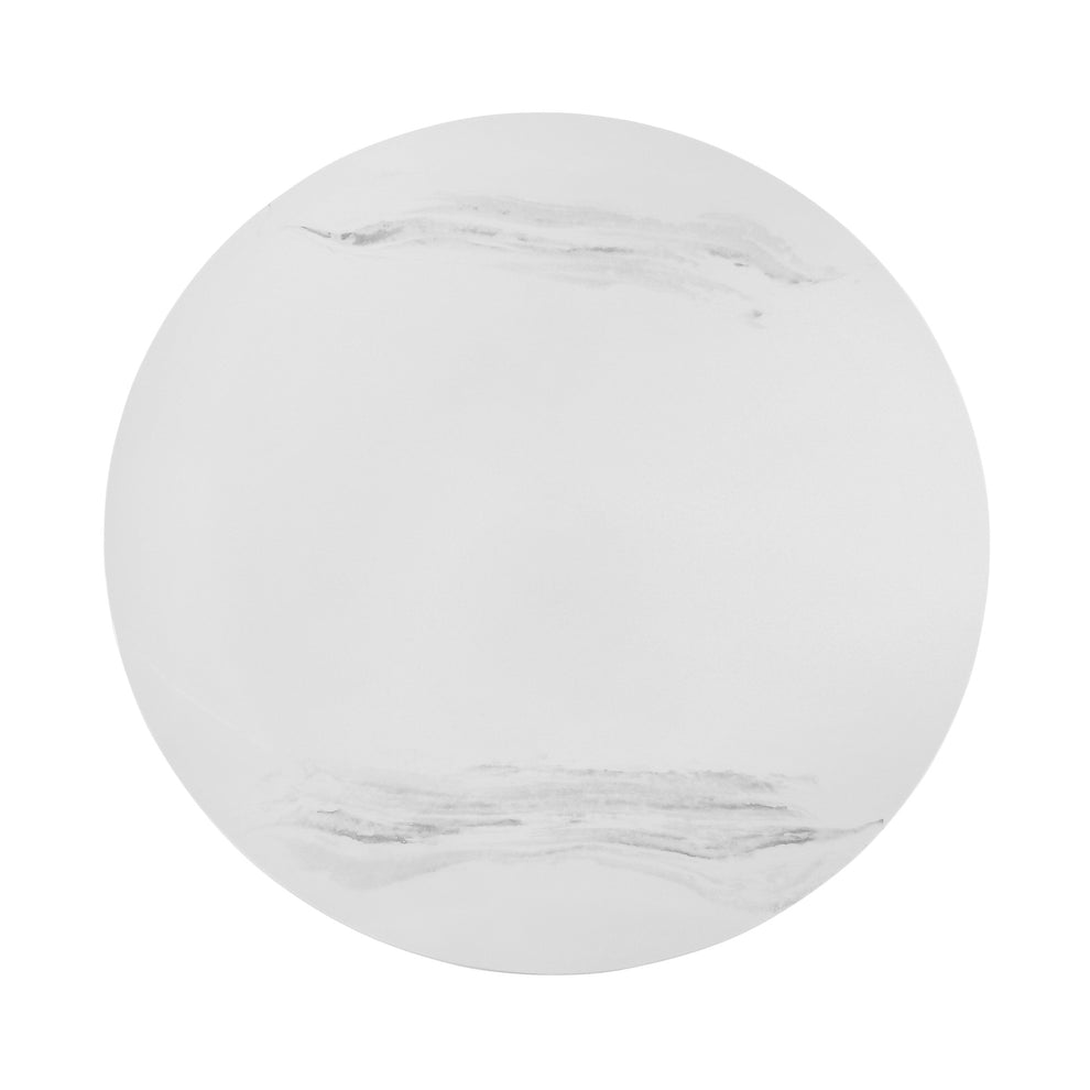 White And Black Genuine Marble And Metal Round Coffee Table By Homeroots | Coffee Tables | Modishstore - 4