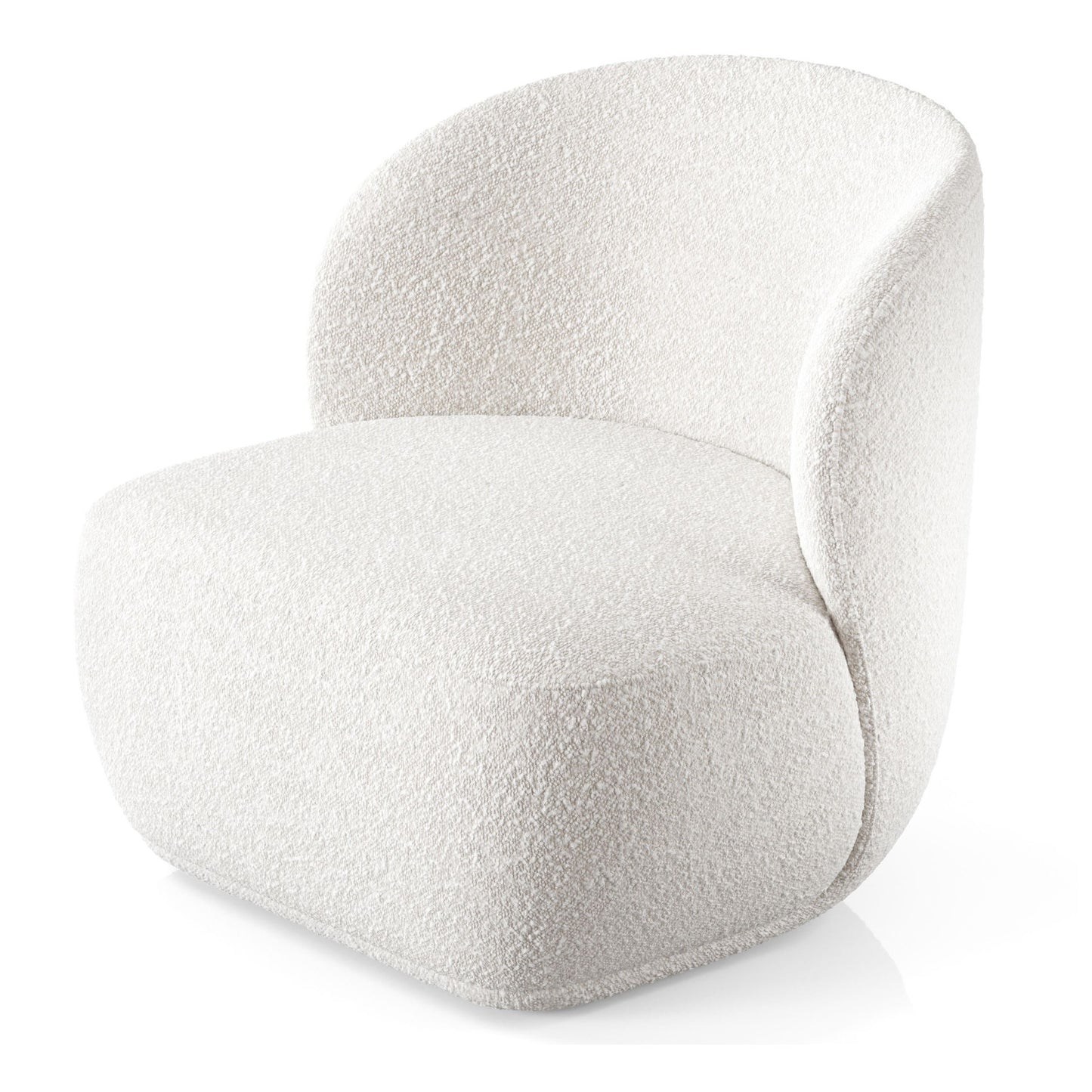 White Boucle Wingback Chair By Homeroots | Accent Chairs | Modishstore - 3