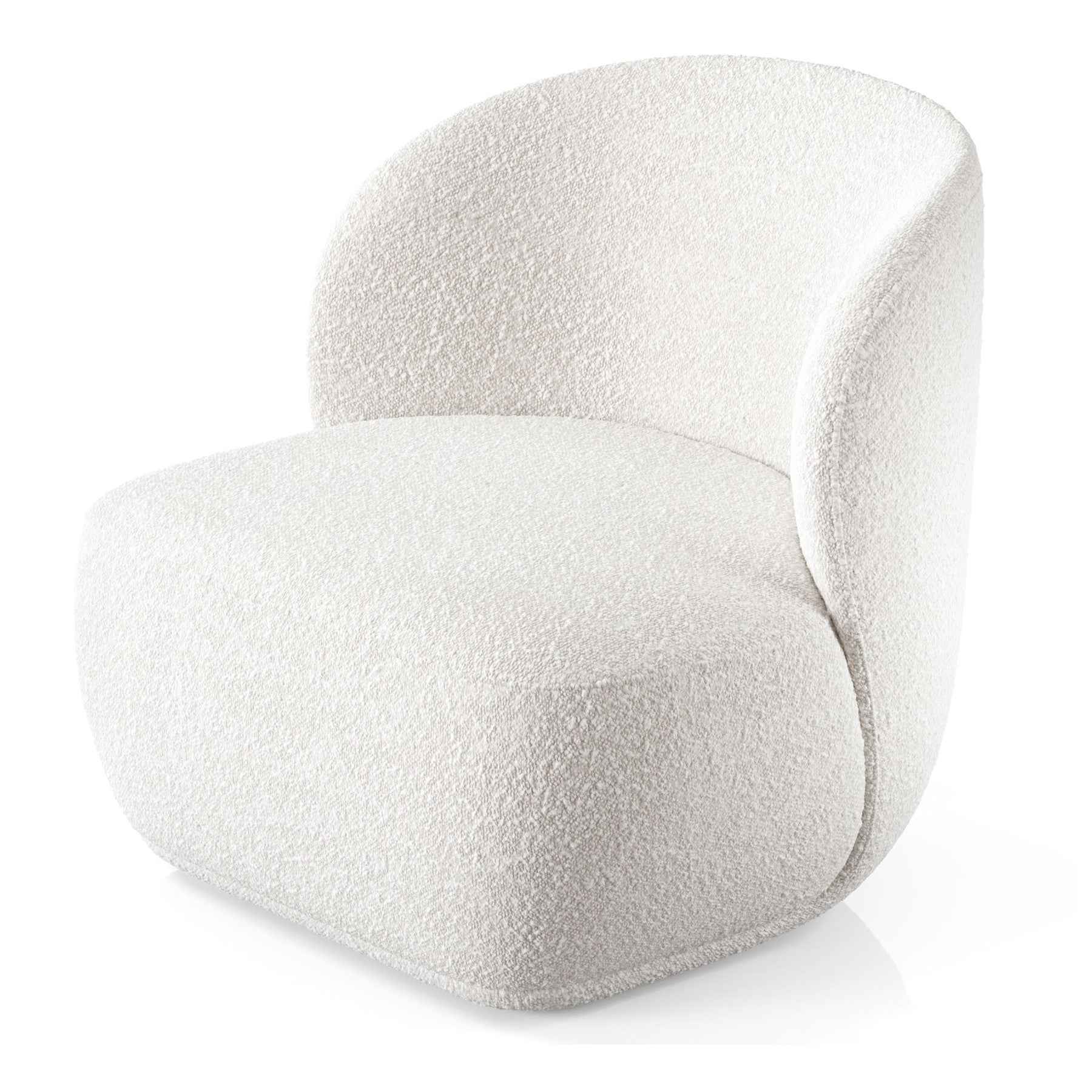 White Boucle Wingback Chair By Homeroots | Accent Chairs | Modishstore - 3